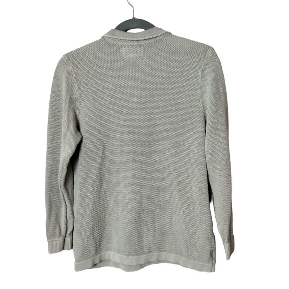 Carbon 2 Cobalt Mens Sz L Refresh Quarter Zip Sweater Cotton Seed Stitch Texture - Picture 5 of 7